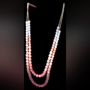 Beautiful pink stones on 16 inch chain